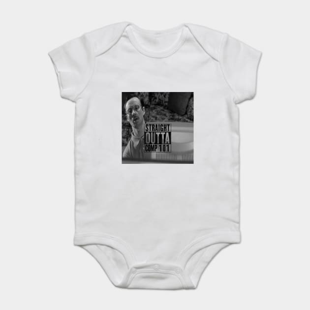 Straight Outta COMP 101 (black) Baby Bodysuit by njonsson